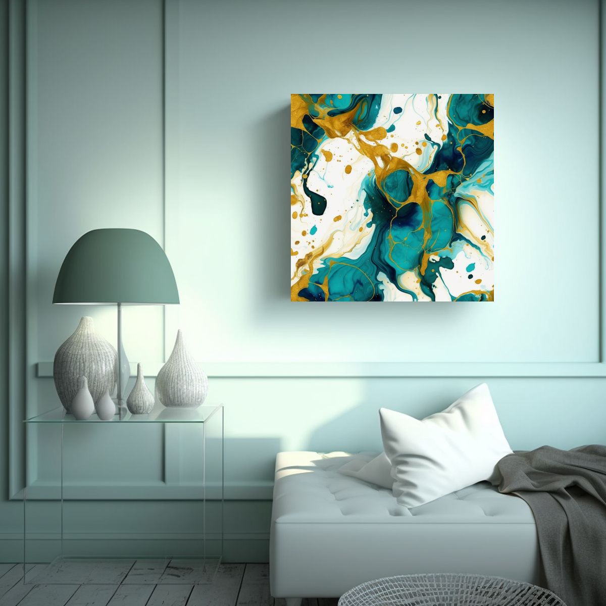 GENERICO - Pintura Decorativa Abstracta De Remolinos De 80x80 Cm