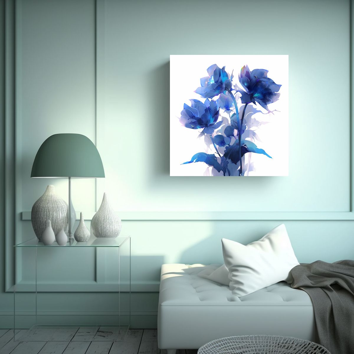 GENERICO - Cuadro Movimiento Simple Acuarelas Colores 80x80 Cm