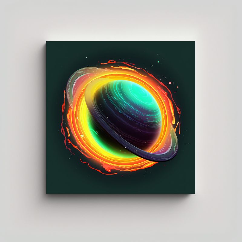 GENERICO - Cuadro Exuberante De Tela En Bastidor Tema Black 90x90 Cm