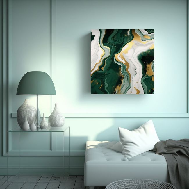 GENERICO - Pintura Lienzo Sublimado Comedor Patrón Piedra 90x90 Cm