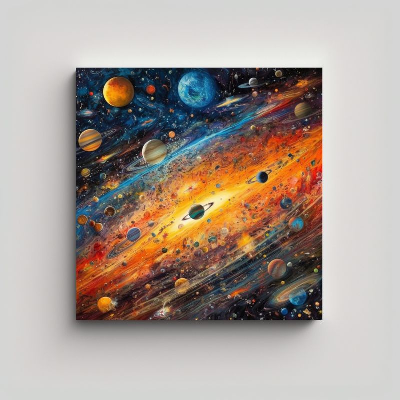 GENERICO - Tela En Bastidor Conceptual Original Espacio 50x50 Cm