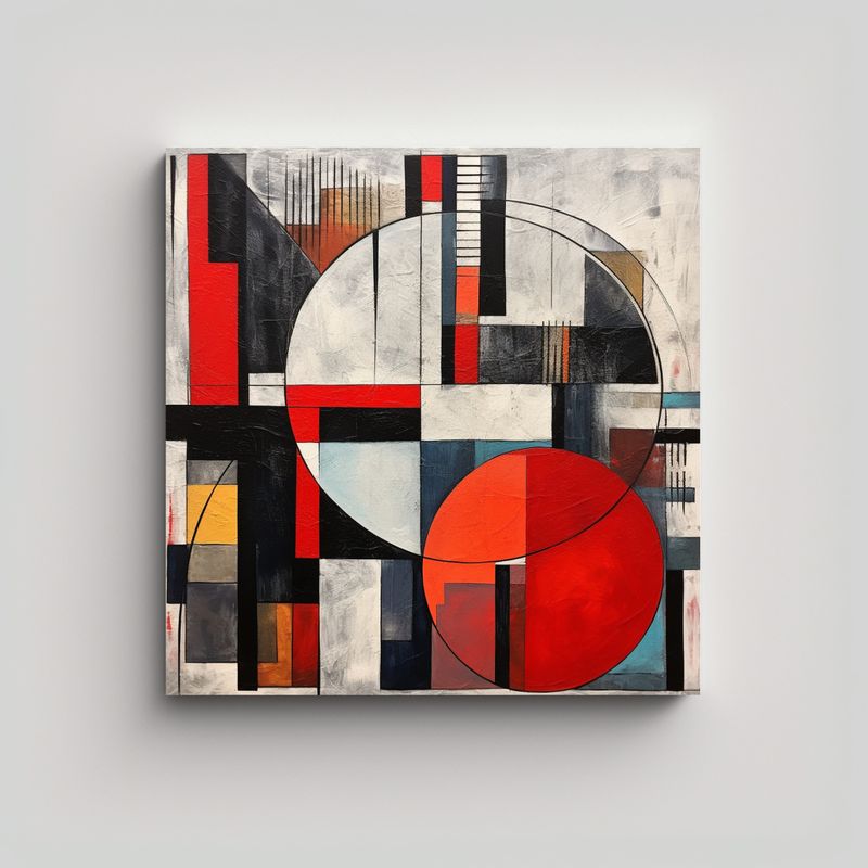 GENERICO - Lienzo De Tela Abstracto Urbano Coloreado Con 80x80 Cm