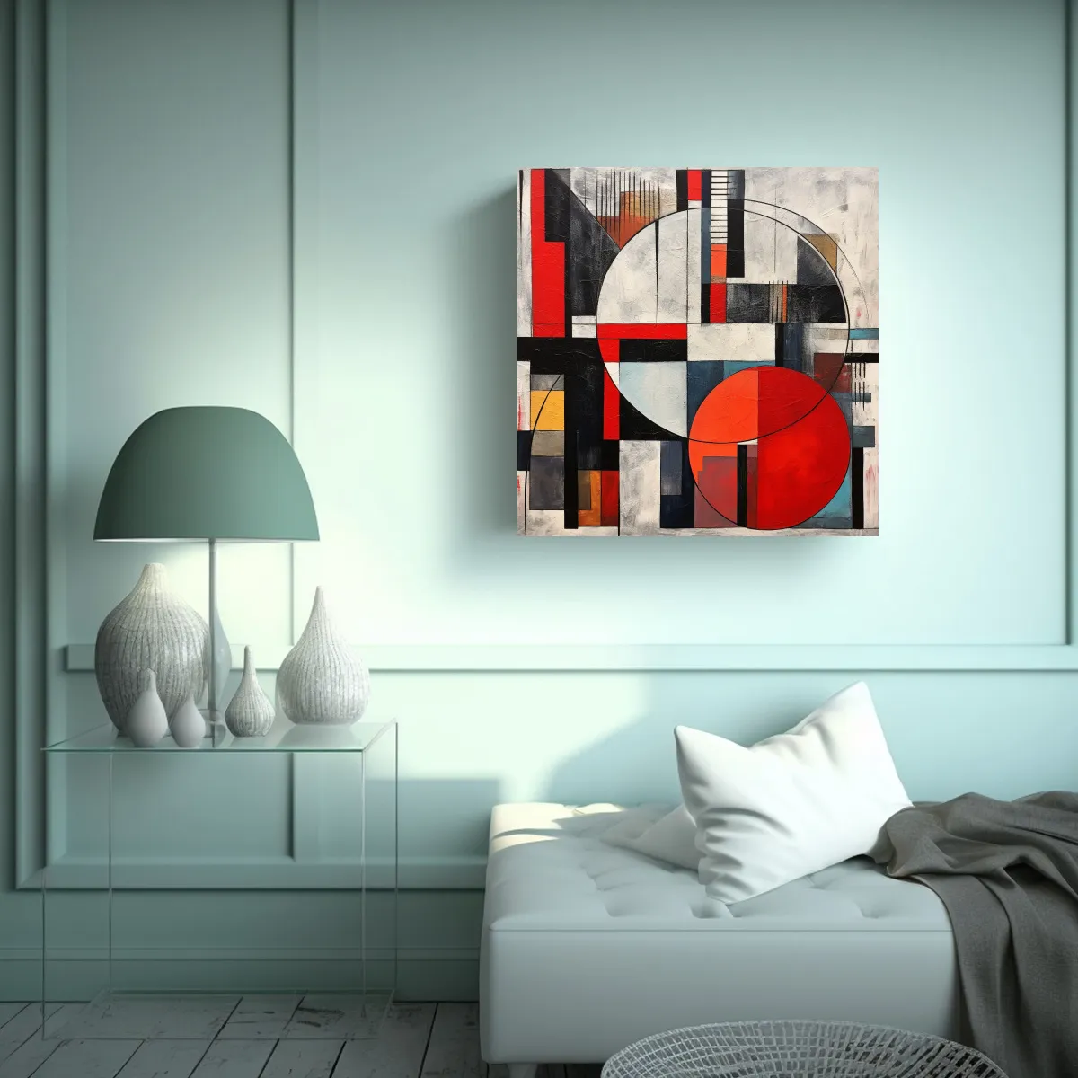 GENERICO - Lienzo De Tela Abstracto Urbano Coloreado Con 80x80 Cm