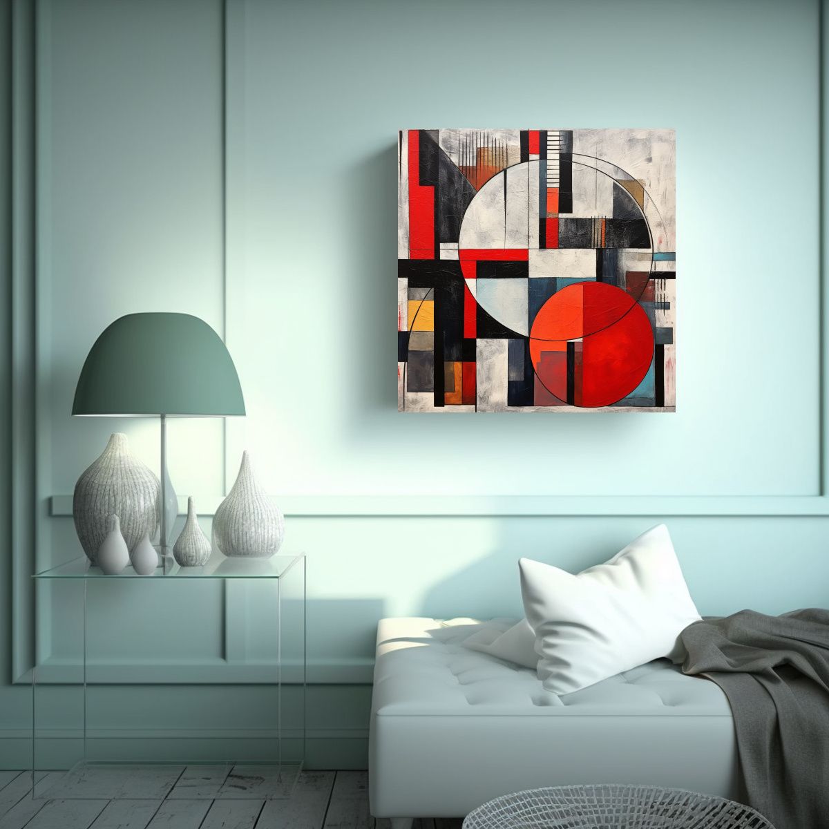 GENERICO - Lienzo De Tela Abstracto Urbano Coloreado Con 60x60 Cm