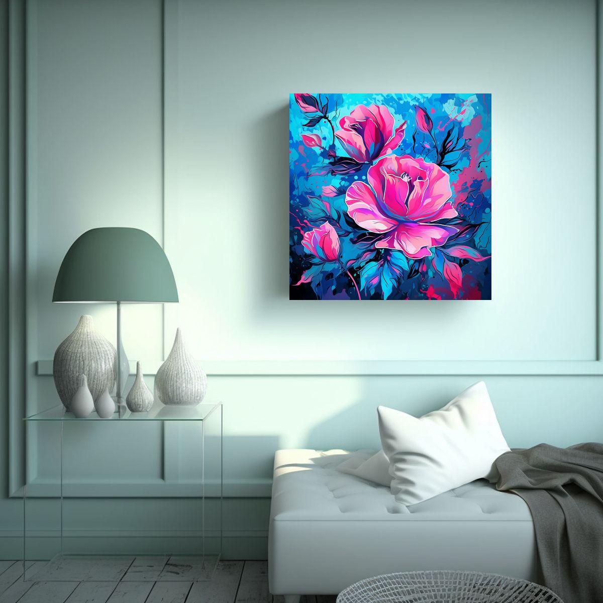 GENERICO - Cuadro Decorativo Estilo Neonoir En Bastidor 90x90 Cm