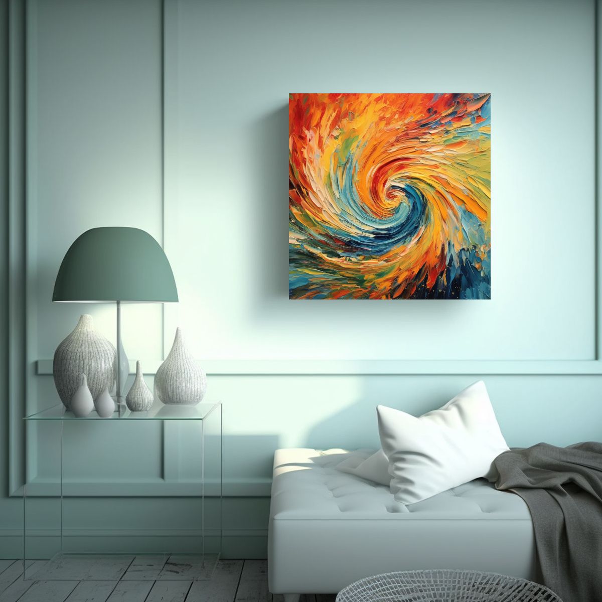 GENERICO - Cuadro Abstracto En Lienzo: Originalidad Visual 90x90 Cm