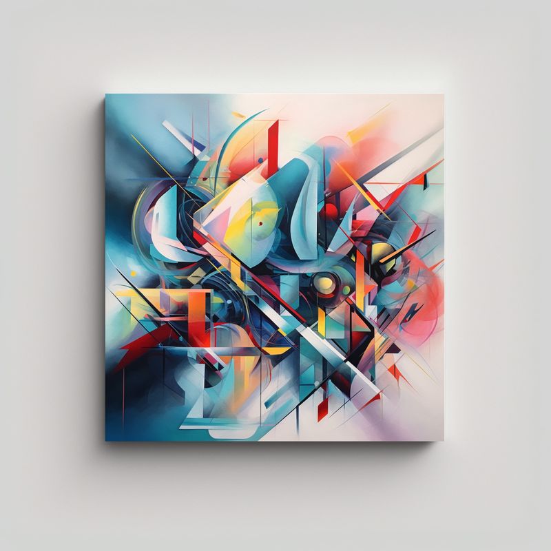 GENERICO - Cuadro Abstracto Espectacular A Todo Color Para 90x90 Cm