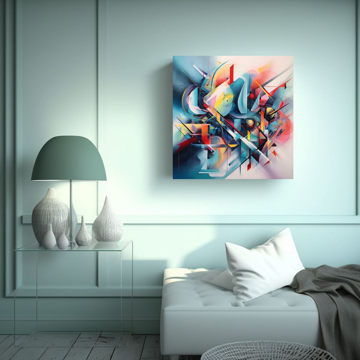 GENERICO - Cuadro Abstracto Espectacular A Todo Color Para 50x50 Cm