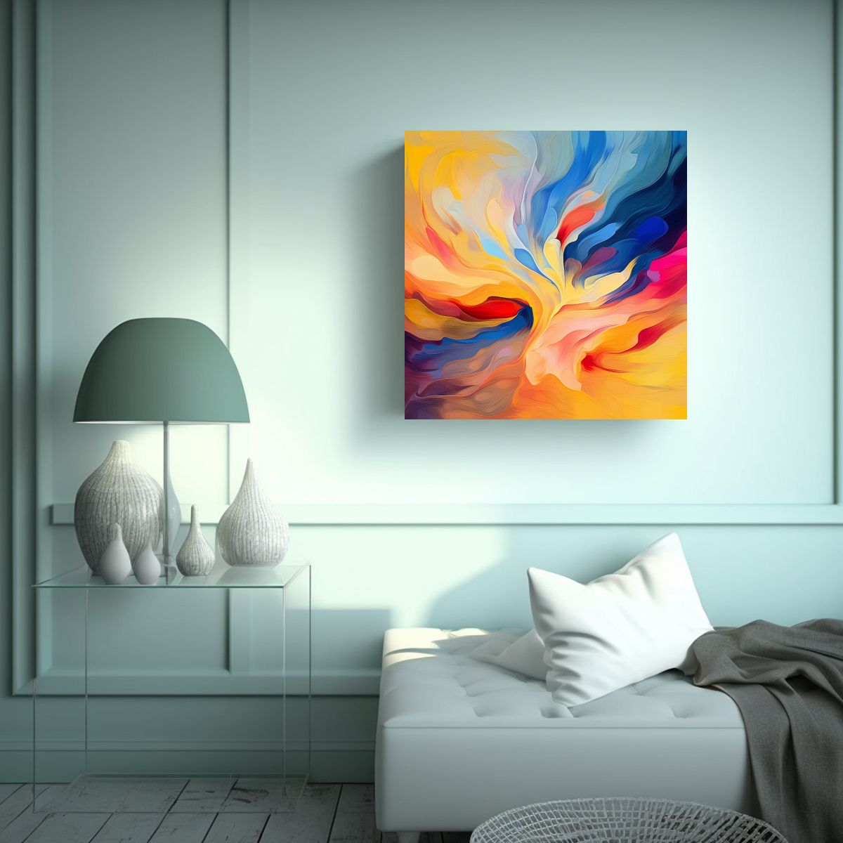 GENERICO - Tela En Bastidor Inspirada En La Pintura 80x80 Cm