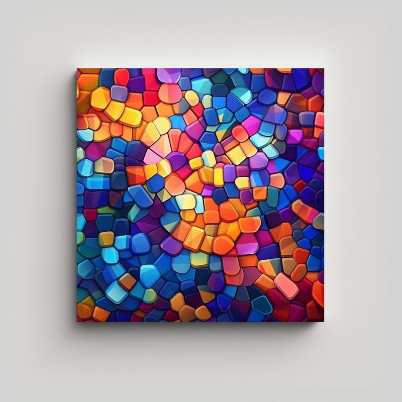 GENERICO - Arte De Pared Colorido Mosaico Geométrico 50x50 Cm