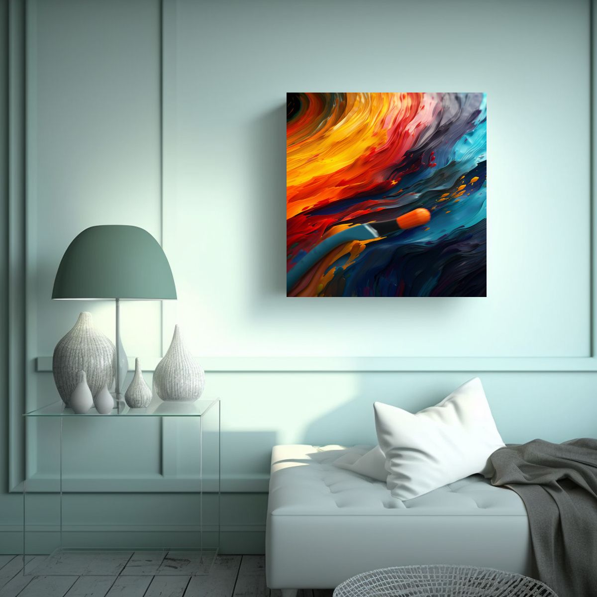 GENERICO - Pintura Decorativa Arte Creativa Street Art 90x90 Cm