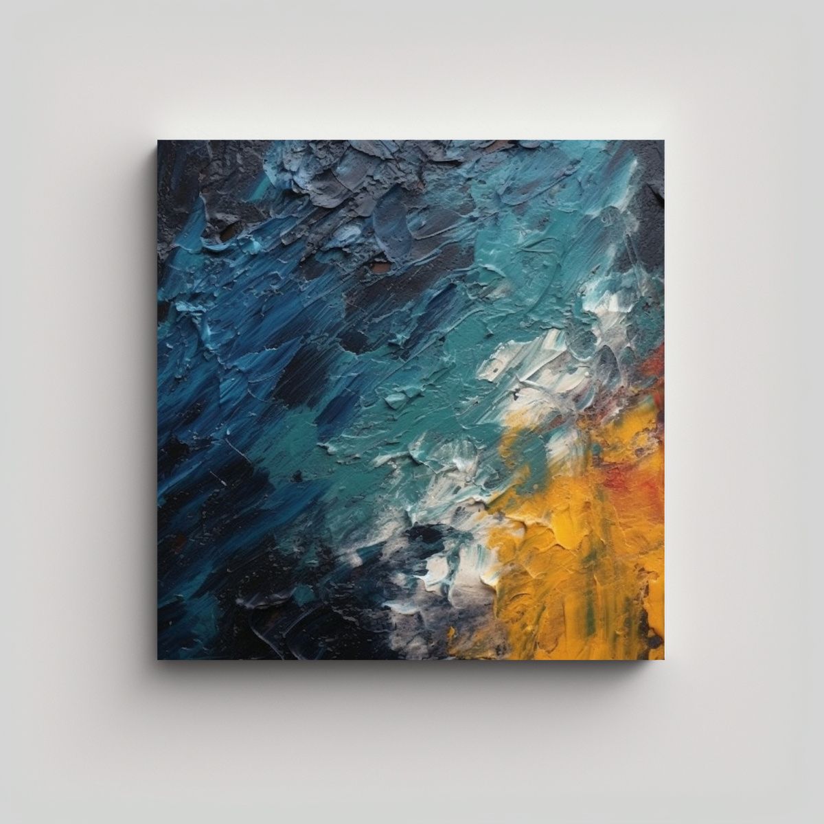 GENERICO - Pintura Artística Textura óleo Grunge Moderna 90x90 Cm