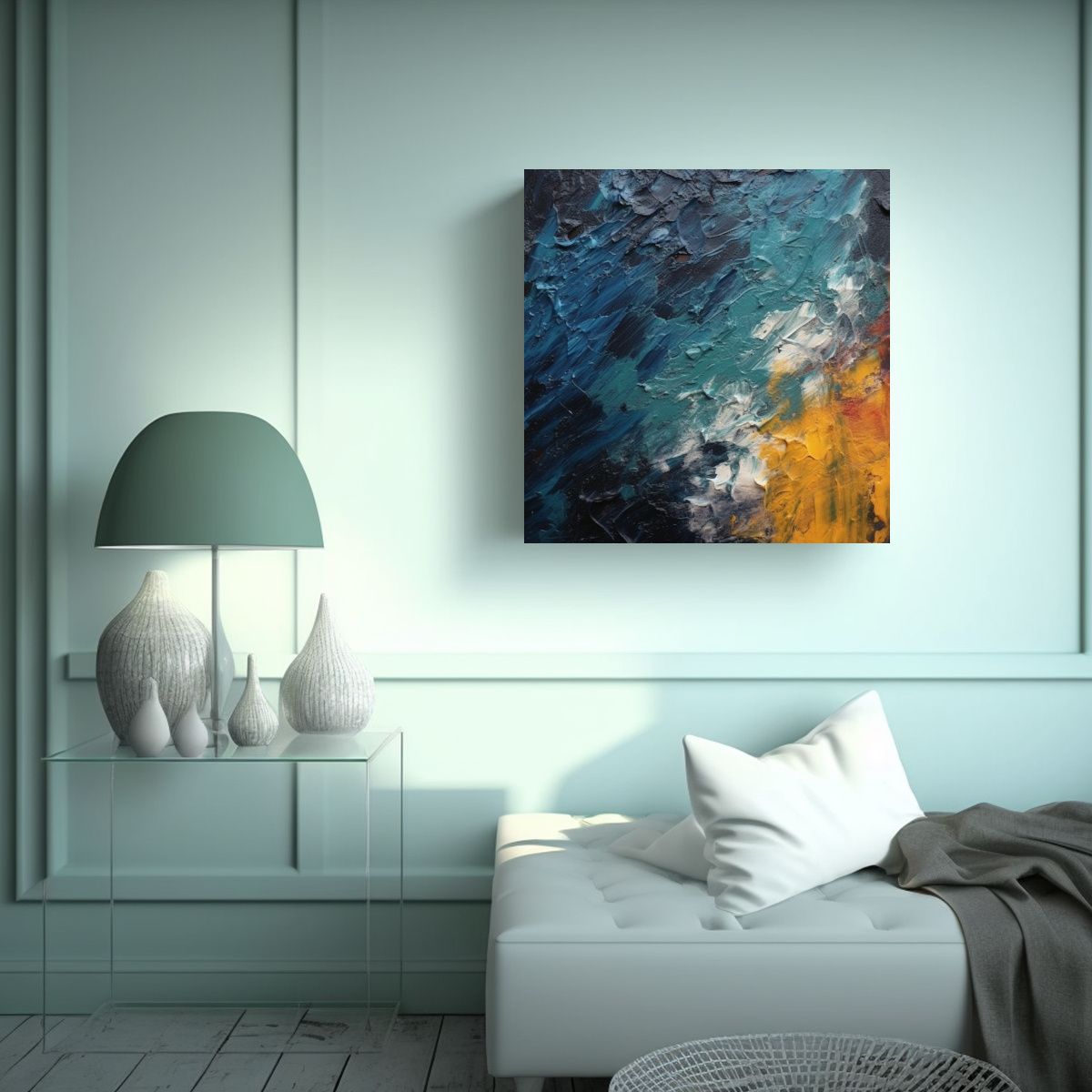 GENERICO - Pintura Artística Textura óleo Grunge Moderna 90x90 Cm