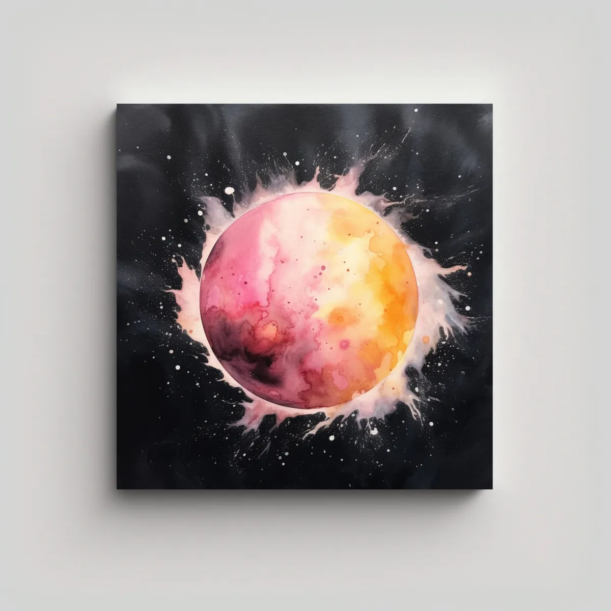 GENERICO - Cuadro Estilo Galería Clásico Con Acuarela 70x70 Cm