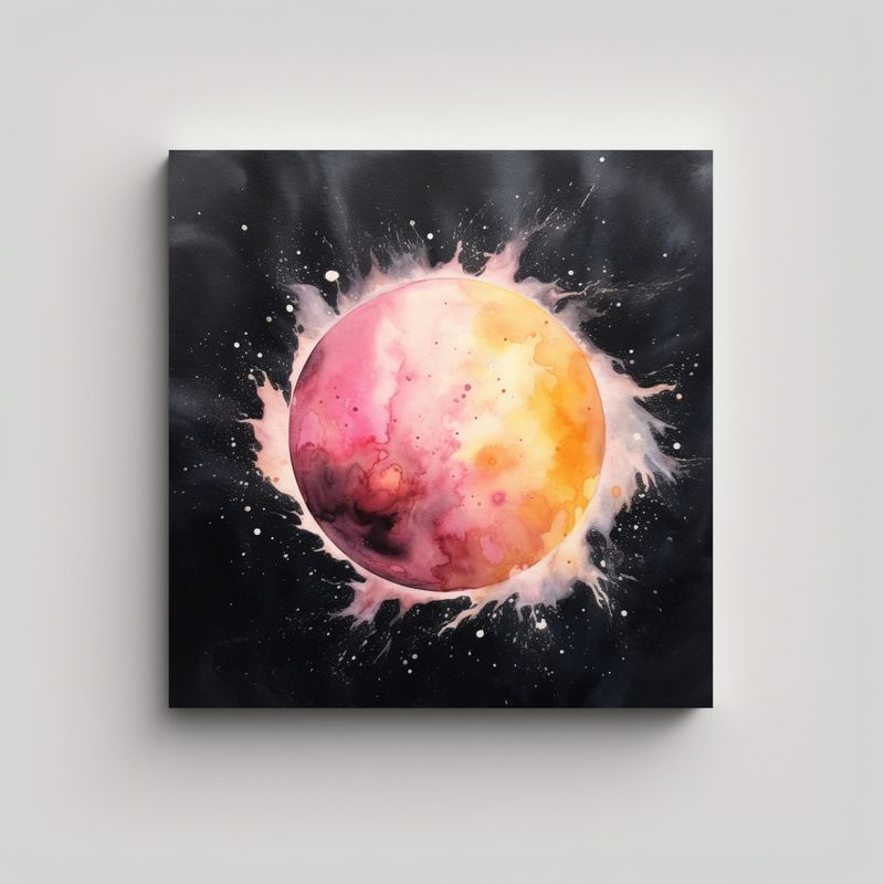 GENERICO - Cuadro Estilo Galería Clásico Con Acuarela 50x50 Cm