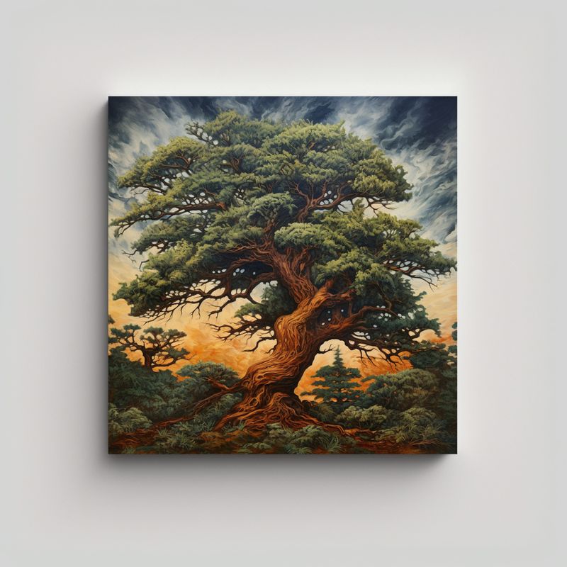 GENERICO - Cuadro Decorativo Resistente A Árbol De Cedro 60x60 Cm