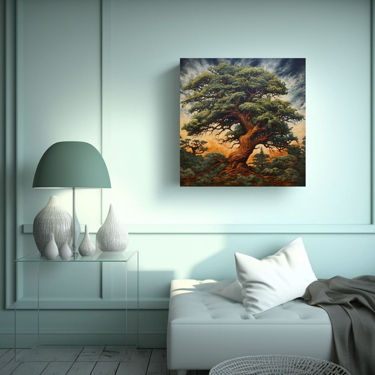 GENERICO - Cuadro Decorativo Resistente A Árbol De Cedro 60x60 Cm