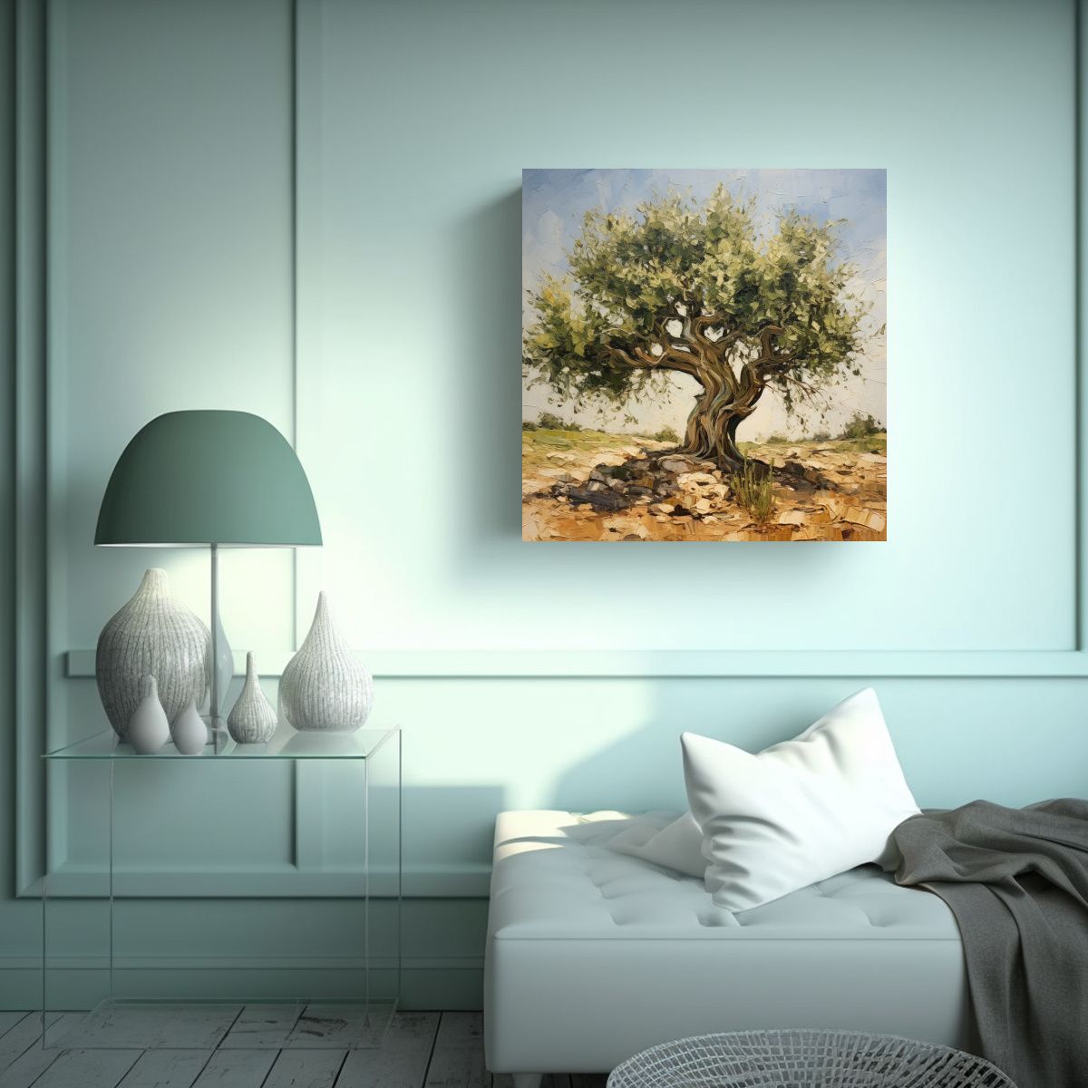 GENERICO - Lienzo Vanguardia Ambiente Olivo Pintura 70x70 Cm