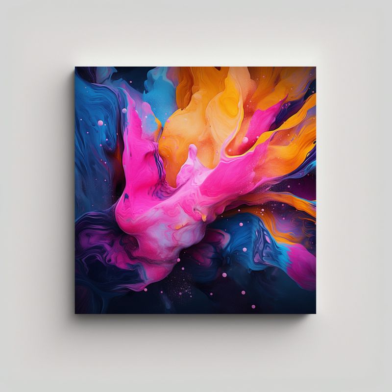 GENERICO - Lienzo Patron Intenso Arte Fluido Estilo Mixto 50x50 Cm