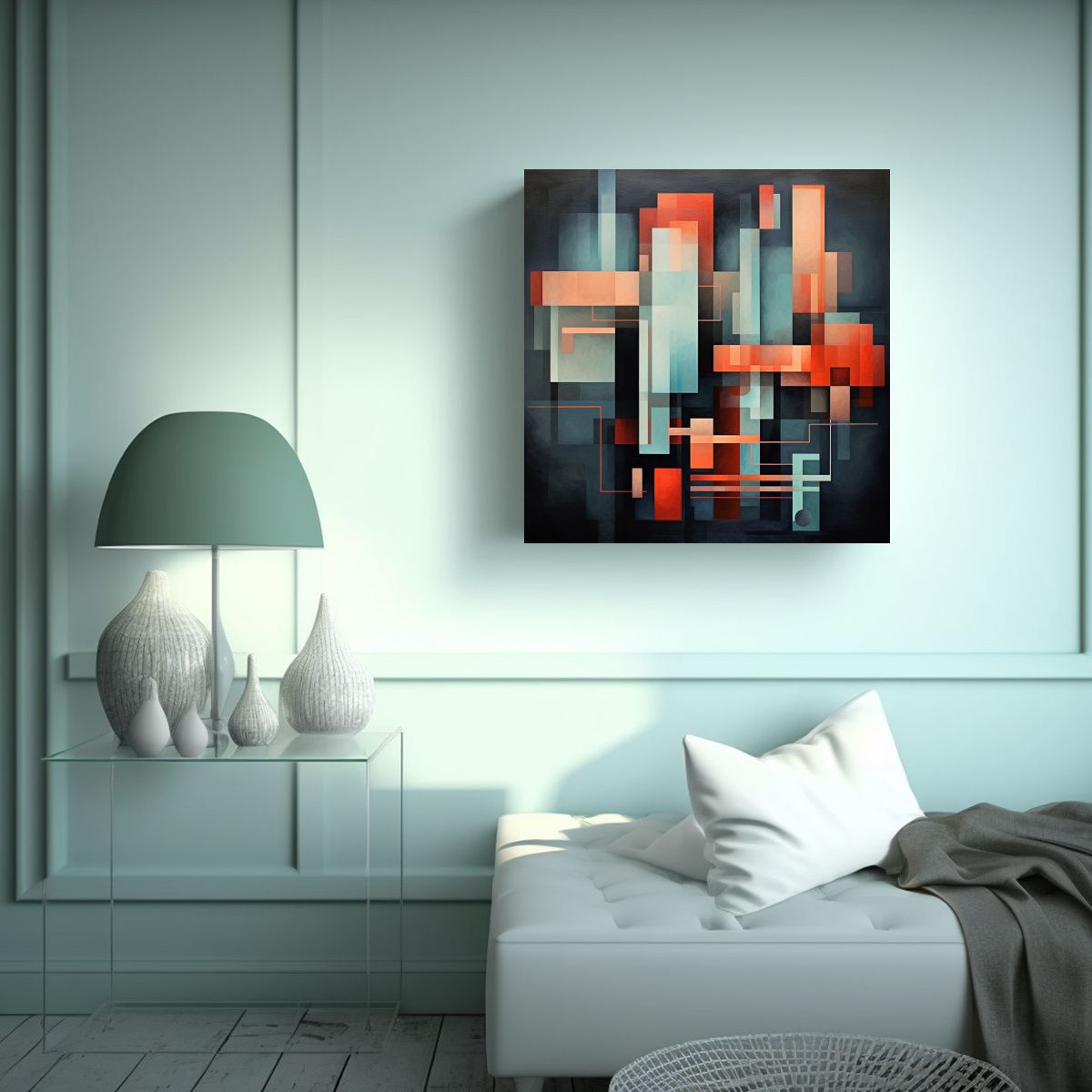 GENERICO - Cuadro Moderno De Pintura Al óleo Floral Con 50x50 Cm