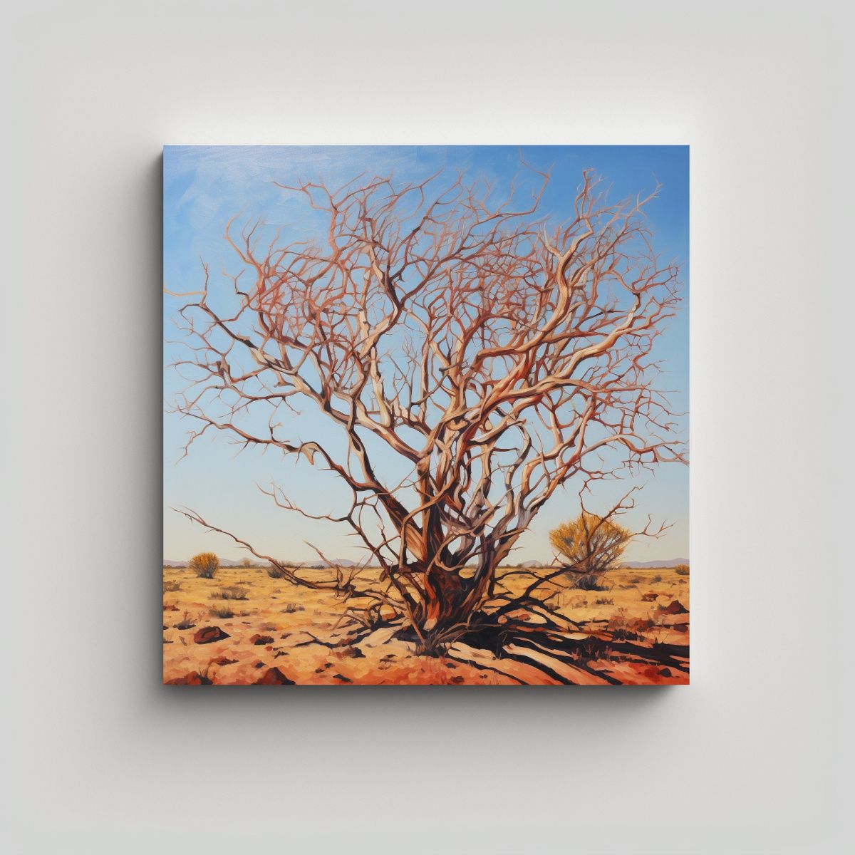 GENERICO - Cuadro Acuarela árbol Ocotillo Pintura Abstracta 90x90 Cm