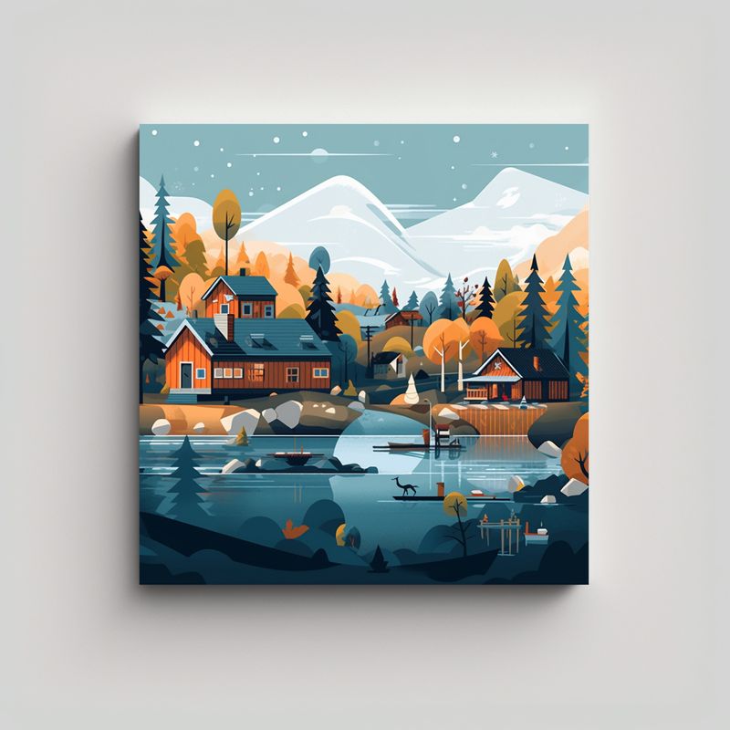 GENERICO - Cuadro Cuadro Elegancia Norrland Suecia Norte Nf 80x80 Cm