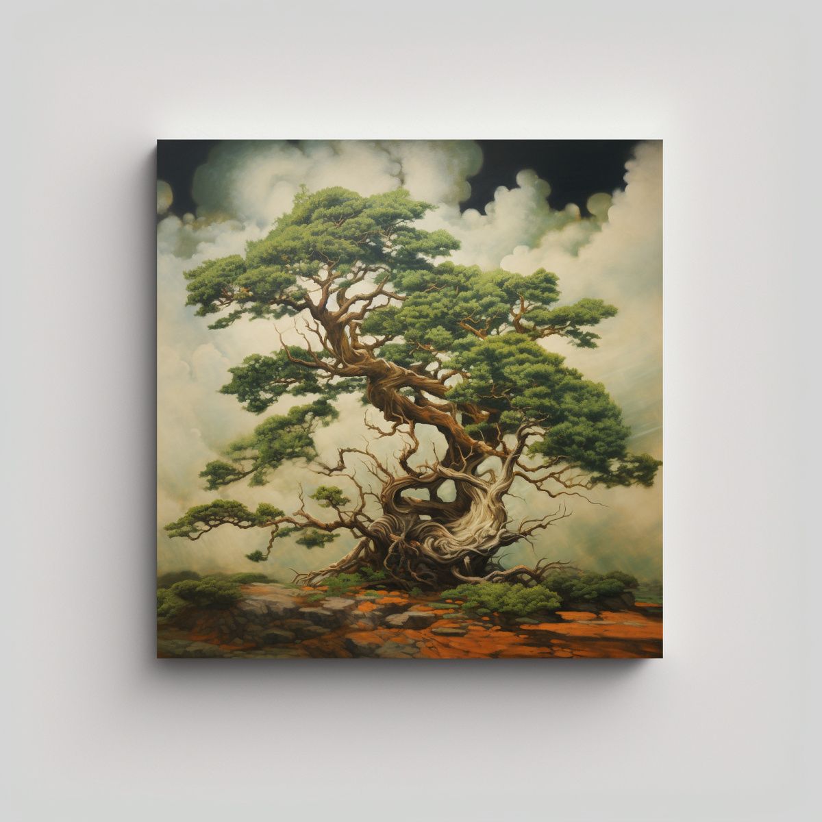 GENERICO - Lienzo Sublimado Abstracto De Un Árbol De Enebro 50x50 Cm