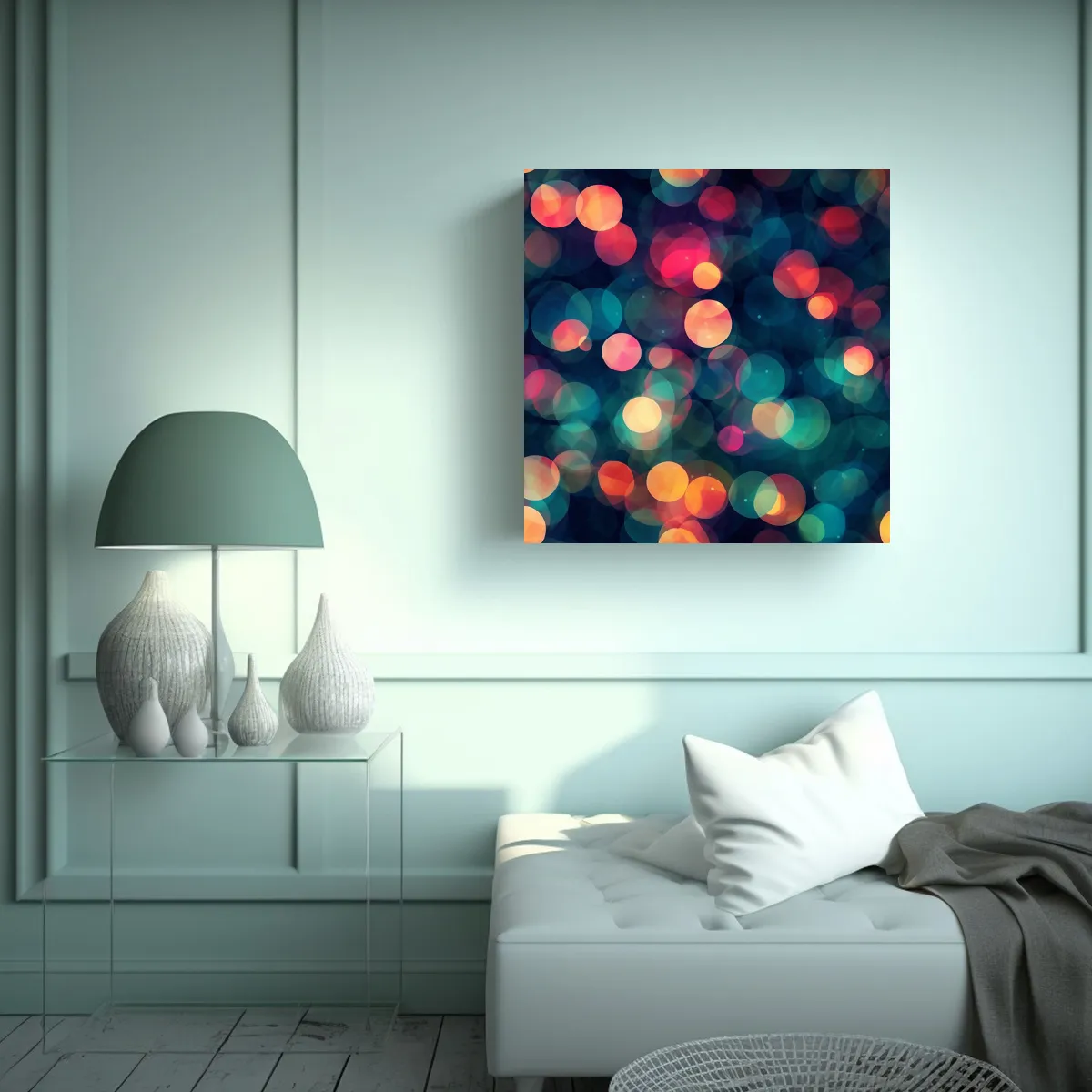 GENERICO - Cuadro Decorativo Con Imagen De Habitación Bokeh 50x50 Cm