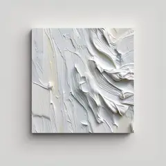 GENERICO - Cuadro Abstracto Blanco Para Comedor De Canva Por 90x90 Cm