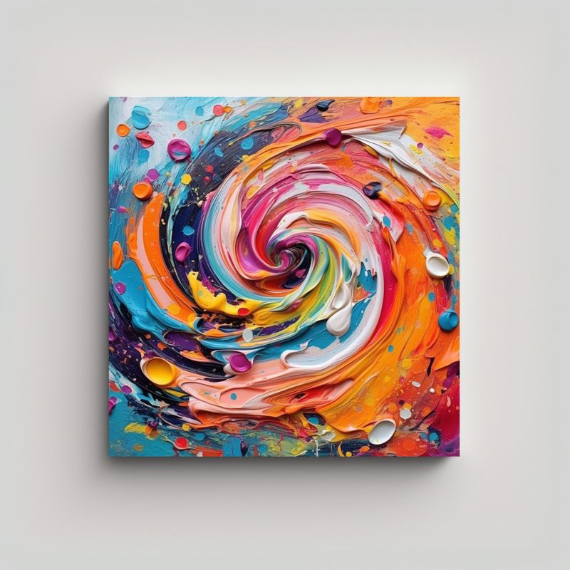 GENERICO - Cuadro Abstracto Con Líneas Pintura Abstracta Al 80x80 Cm
