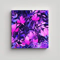 GENERICO - Cuadros Impactantes En Lienzo Púrpura Y Rosa, 70x70 Cm