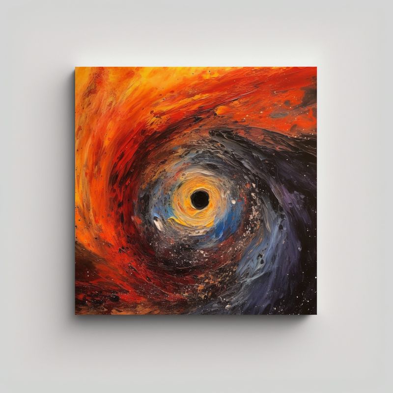 GENERICO - Cuadro Abstracción Vida DK Sol Muriendo Nebulosa 60x60 Cm