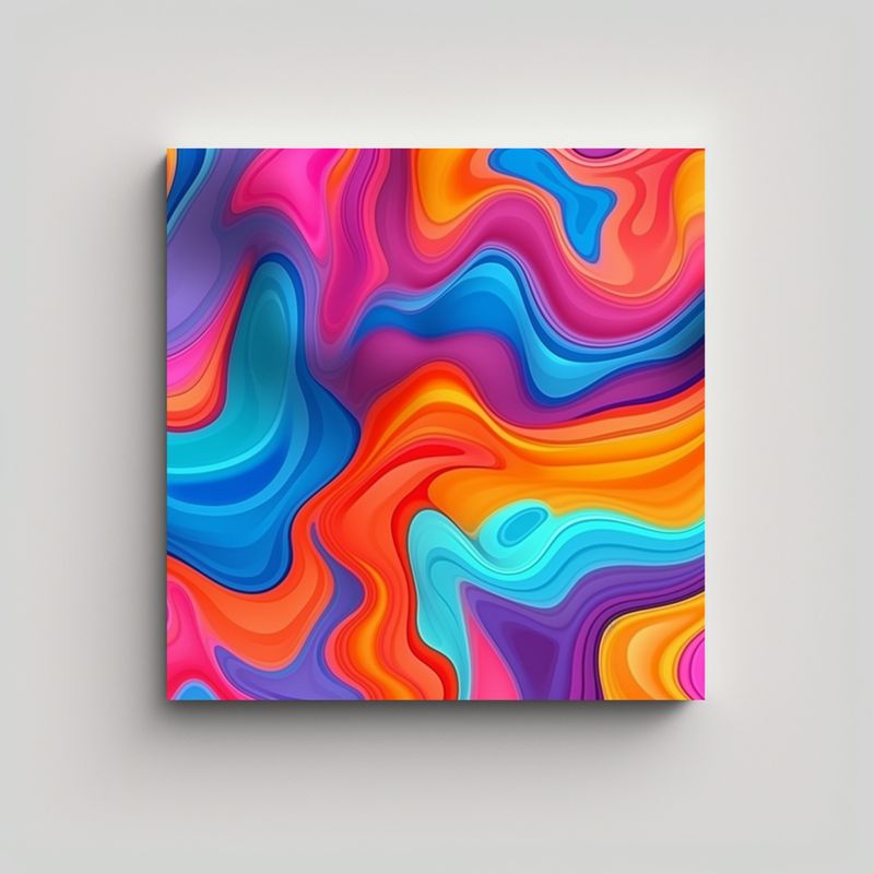 GENERICO - Cuadro Abstracto Multicolor De Arte De Pared 70x70 Cm