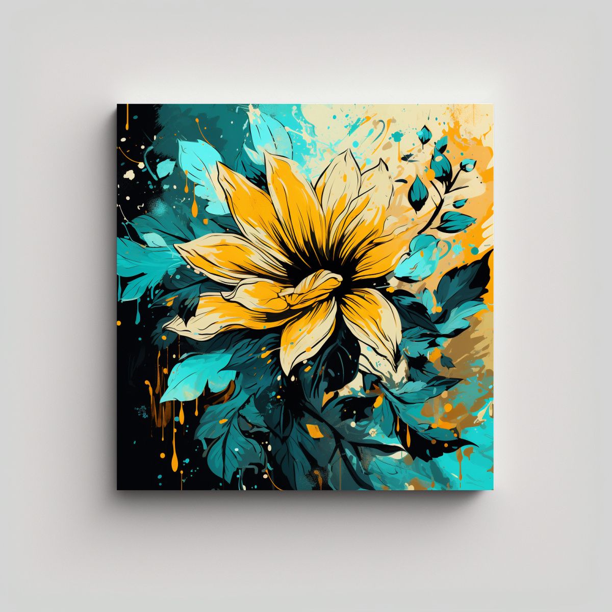 GENERICO - Cuadros De Decoración En Tonos Amarillo Y 80x80 Cm