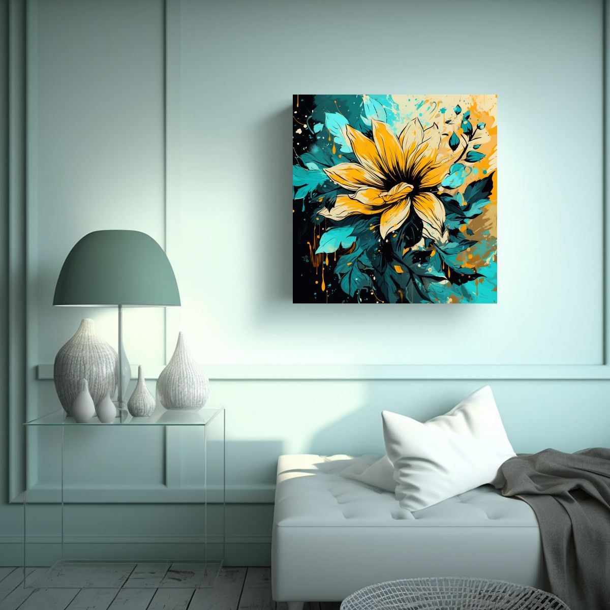 GENERICO - Cuadros De Decoración En Tonos Amarillo Y 70x70 Cm