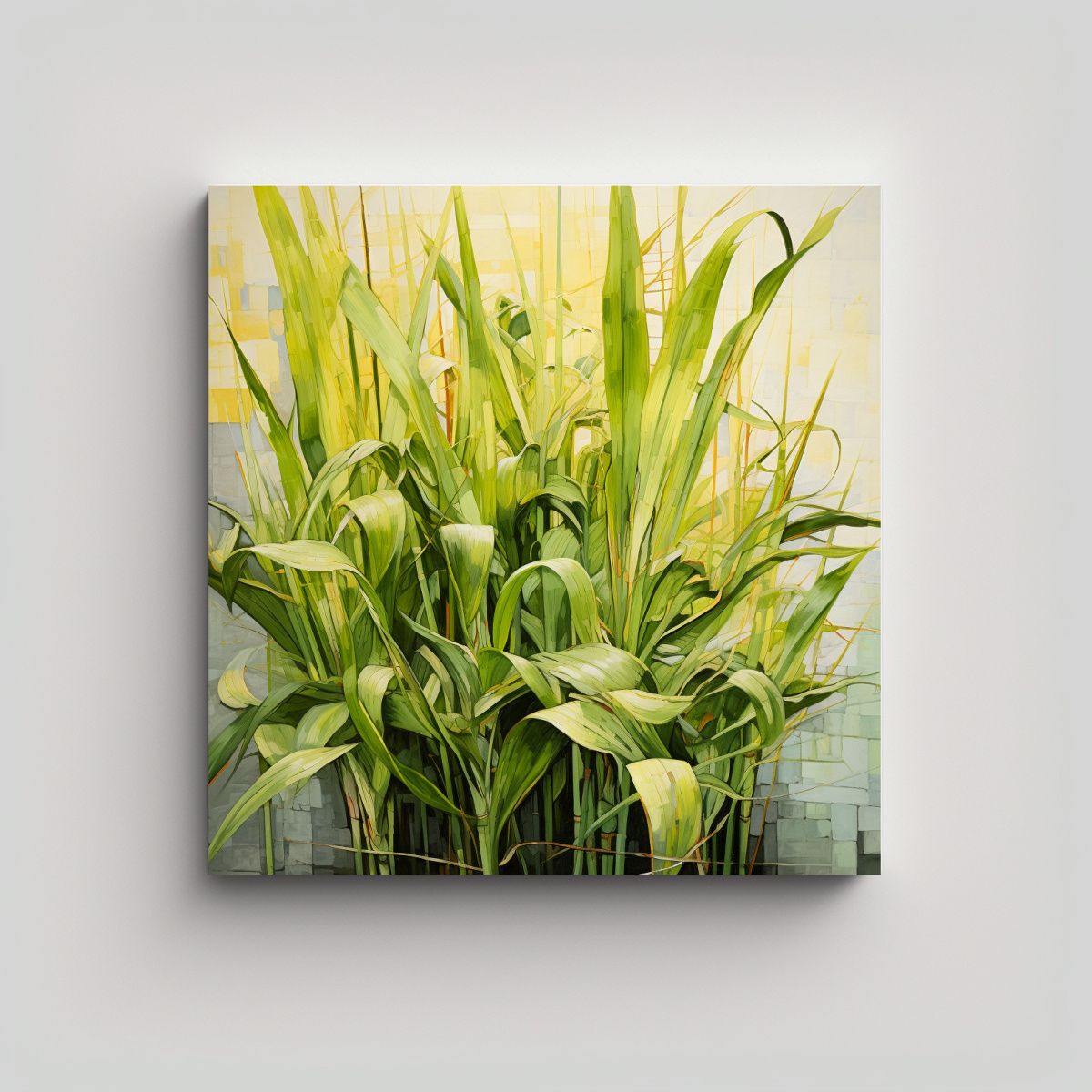 GENERICO - Cuadro Impreso Lemongrass Herbs Pintura Abstracta 70x70 Cm