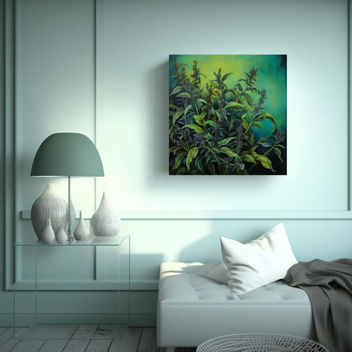 GENERICO - Cuadro Decoración Ambiente A Hierbas De Salvia 70x70 Cm
