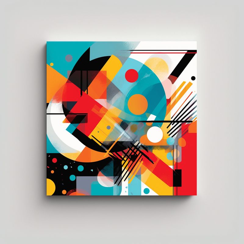 GENERICO - Pintura Abstracta De Pared Con Líneas Finas En 70x70 Cm