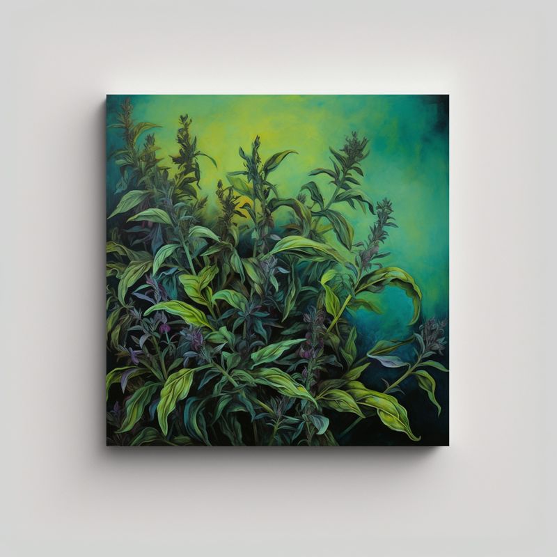 GENERICO - Cuadro Decoración Ambiente A Hierbas De Salvia 50x50 Cm