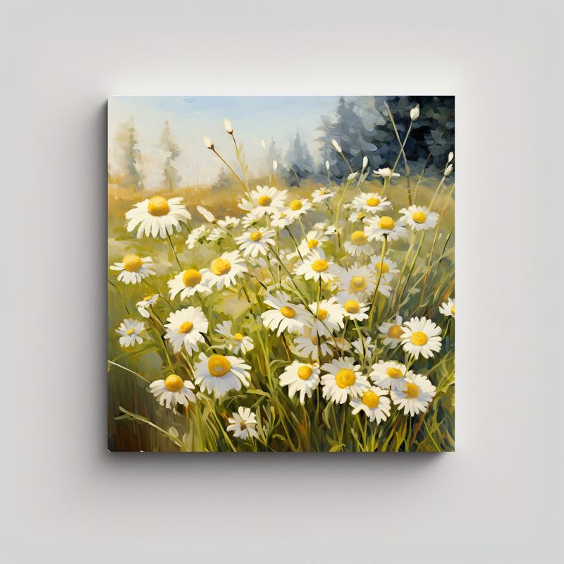 GENERICO - Lienzo De Tela Inspiración Chamomile Hierbas 80x80 Cm
