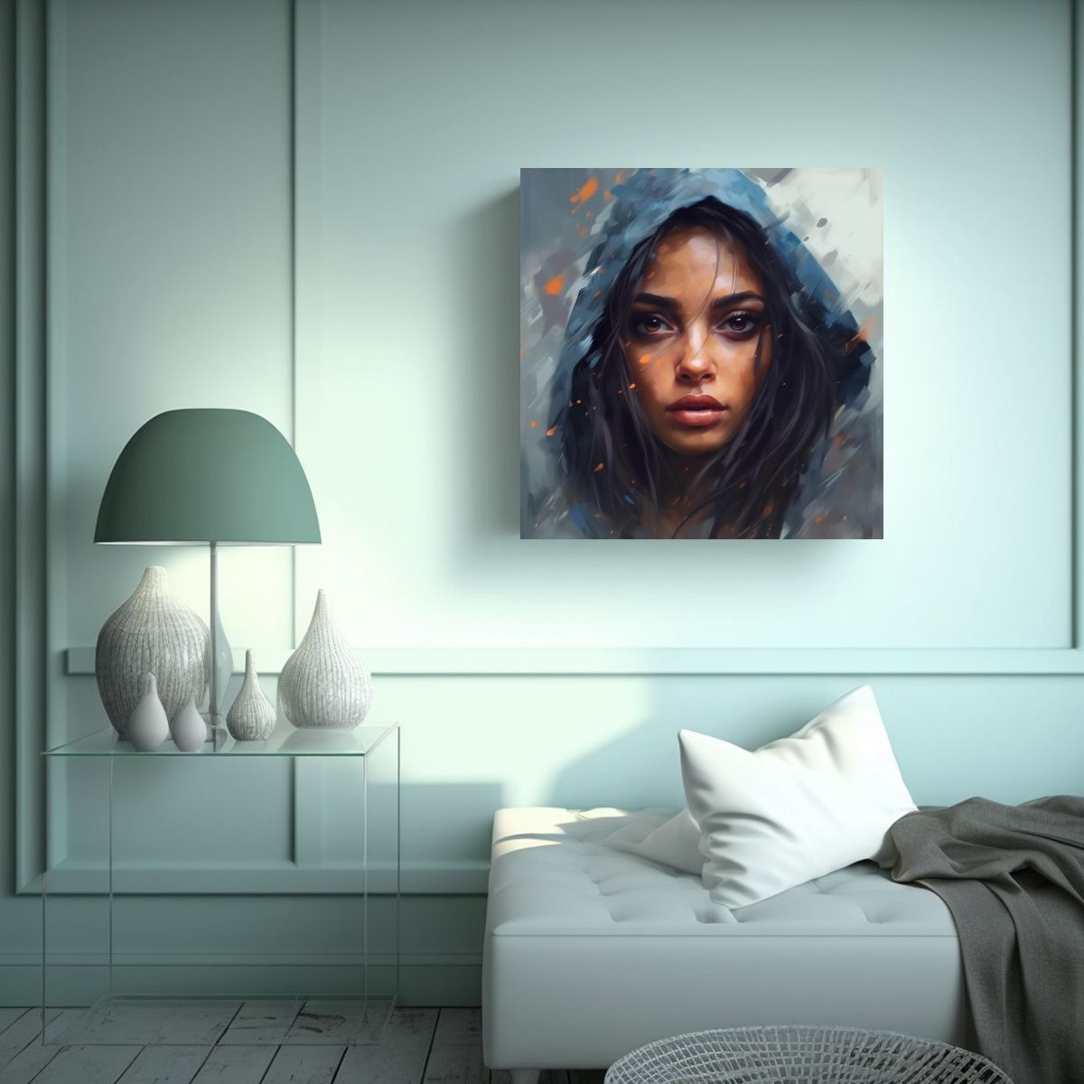 GENERICO - Cuadro Moderno Belleza Femenina Con Intensidad 70x70 Cm