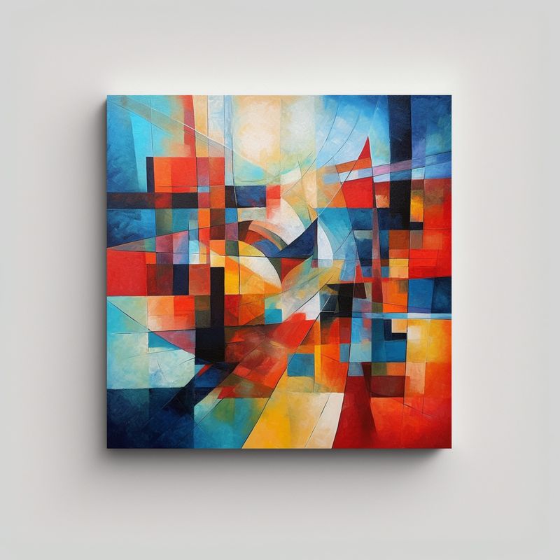GENERICO - Pintura Abstracta Moderna De Hangzhou Ciudad, 50x50 Cm