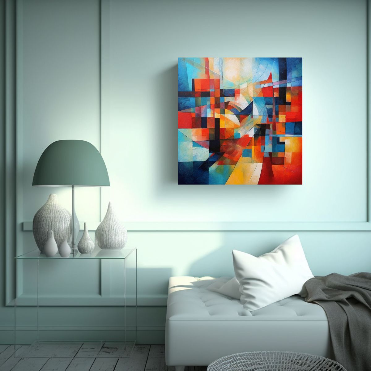 GENERICO - Pintura Abstracta Moderna De Hangzhou Ciudad, 50x50 Cm