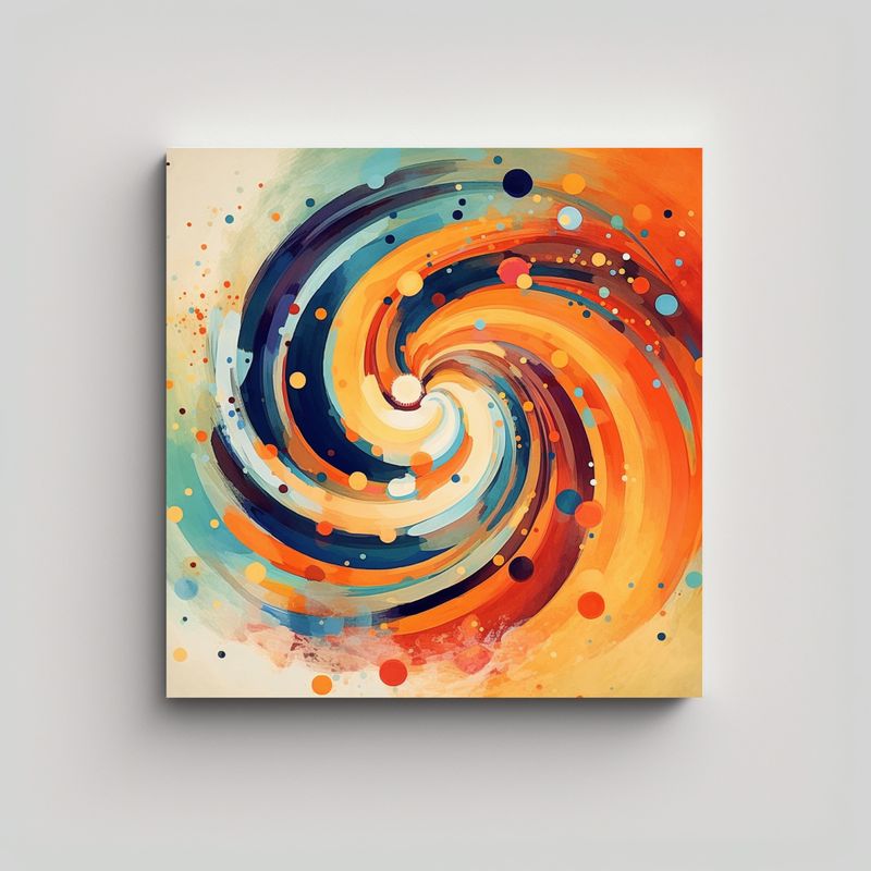 GENERICO - Lienzo De Tela Estilo Galería Con Simetría HU: 90x90 Cm