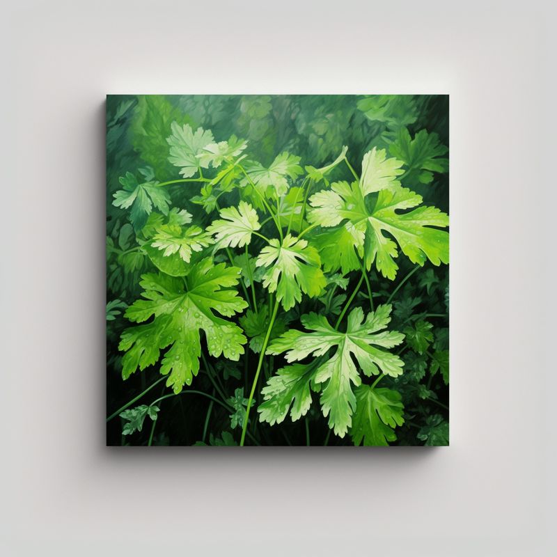 GENERICO - Parsley Herbs Pintura Abstracta Estilo óleo 80x80 Cm