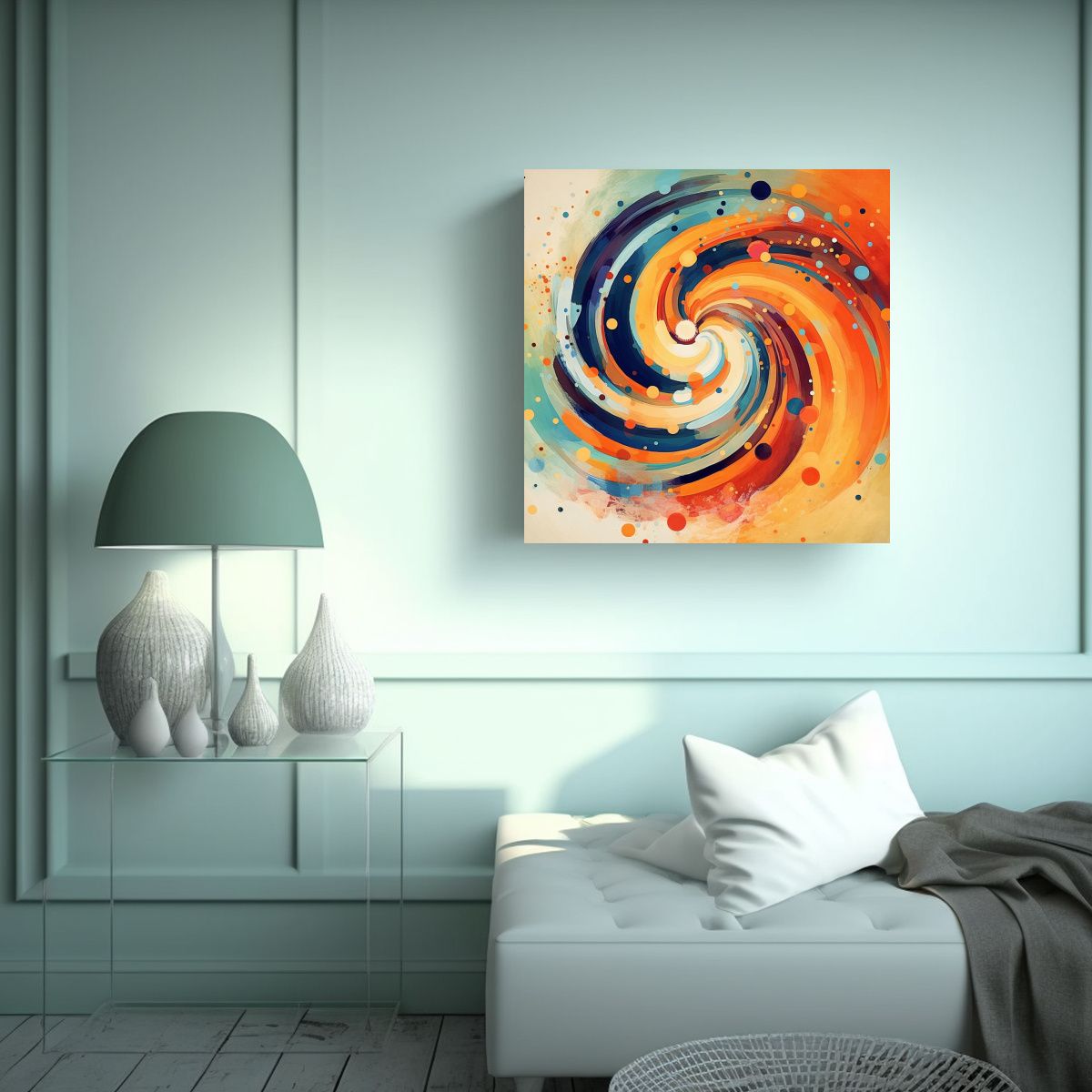 GENERICO - Lienzo De Tela Estilo Galería Con Simetría HU: 50x50 Cm