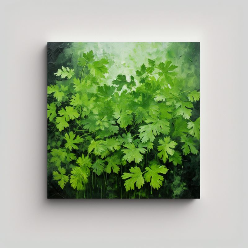 GENERICO - Pintura Abstracta Detallada Al óleo Con Hierbas 60x60 Cm