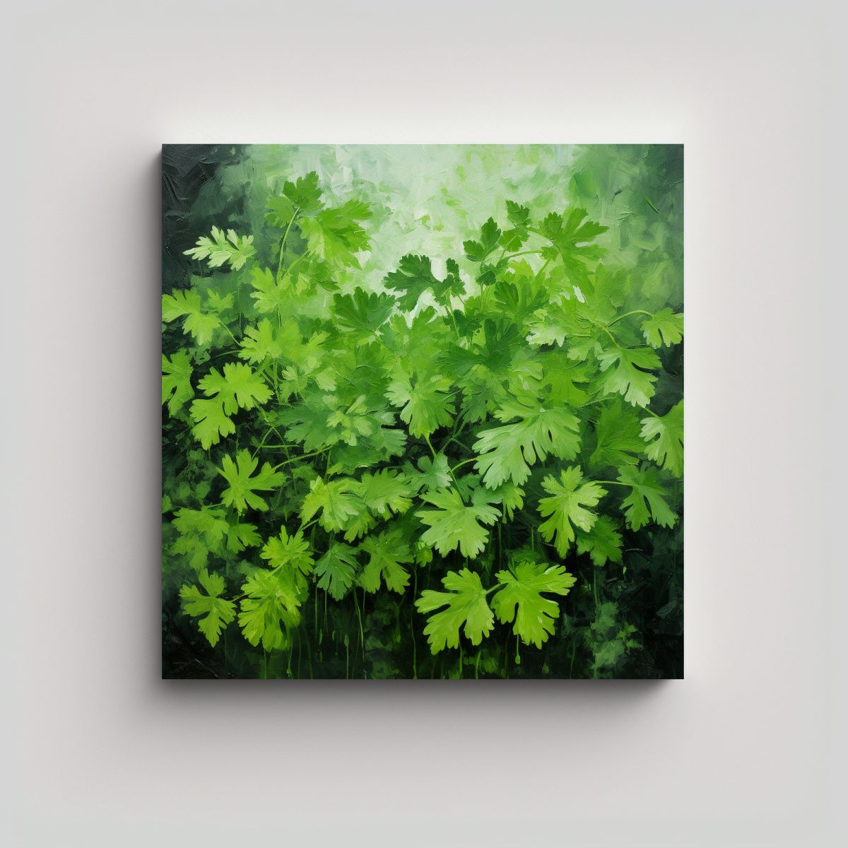 GENERICO - Pintura Abstracta Detallada Al óleo Con Hierbas 70x70 Cm