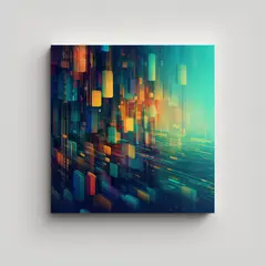 GENERICO - Cuadro Expresion Habitación H Arte Abstracto 70x70 Cm