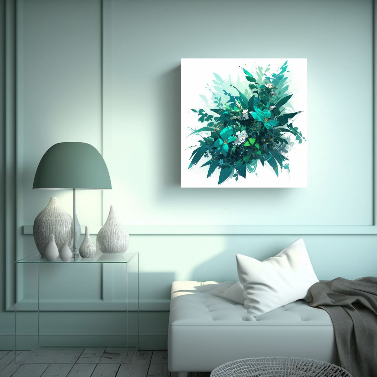 GENERICO - Pinturas Decorativas Green Y Turquoise En Alta 70x70 Cm
